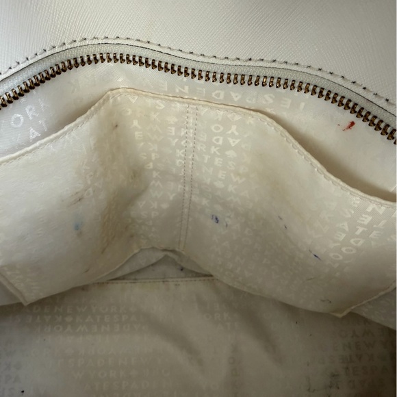 Kate Spade Ivory/Cream/Light Pink with Black Straps Handbag/Purse - Picture 7 of 11